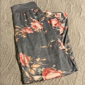 Floral wide leg lounge pants